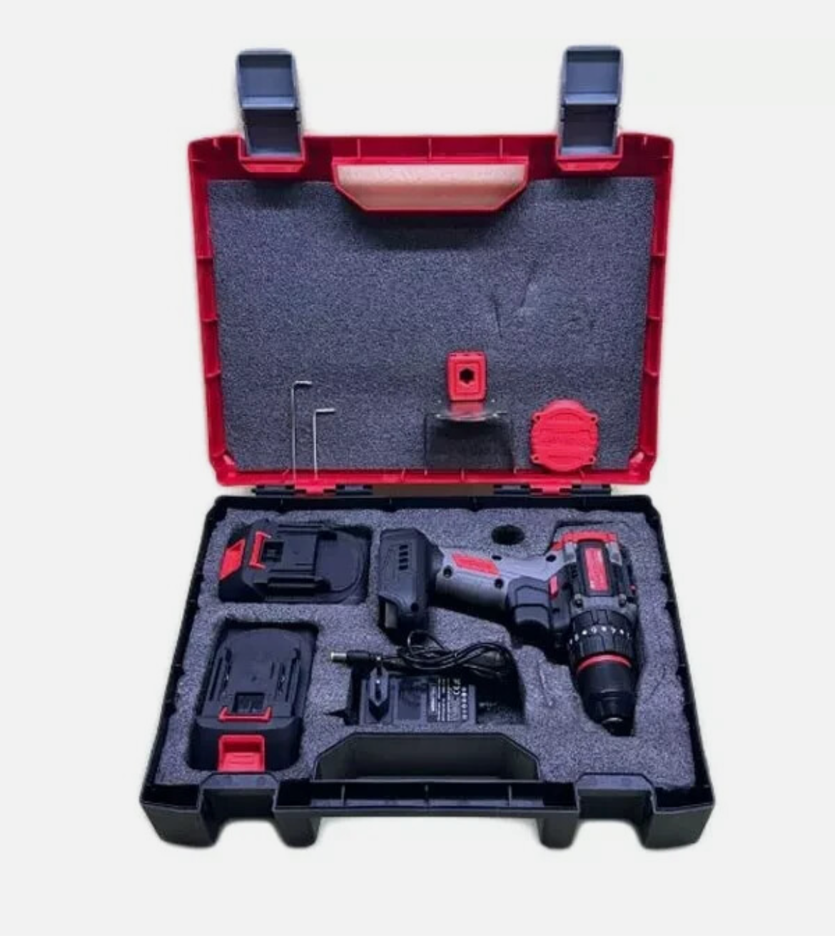 TRAPANO AVVITATORE PERCUSSIONE INDICATORE CARICA BATTERIA LITIO LED PERFORATORE
