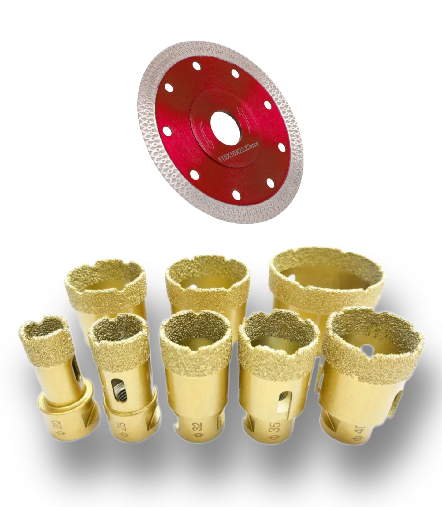 SET SEGHE A TAZZA DIAMANTATE 8pcs PER TRAPANO E FLEX Perforazione A Secco/Umido Punta Diamantata Perforazione Punte Per Foro Sega Corona Per Marmo Piastrelle Di Ceramica Vetro