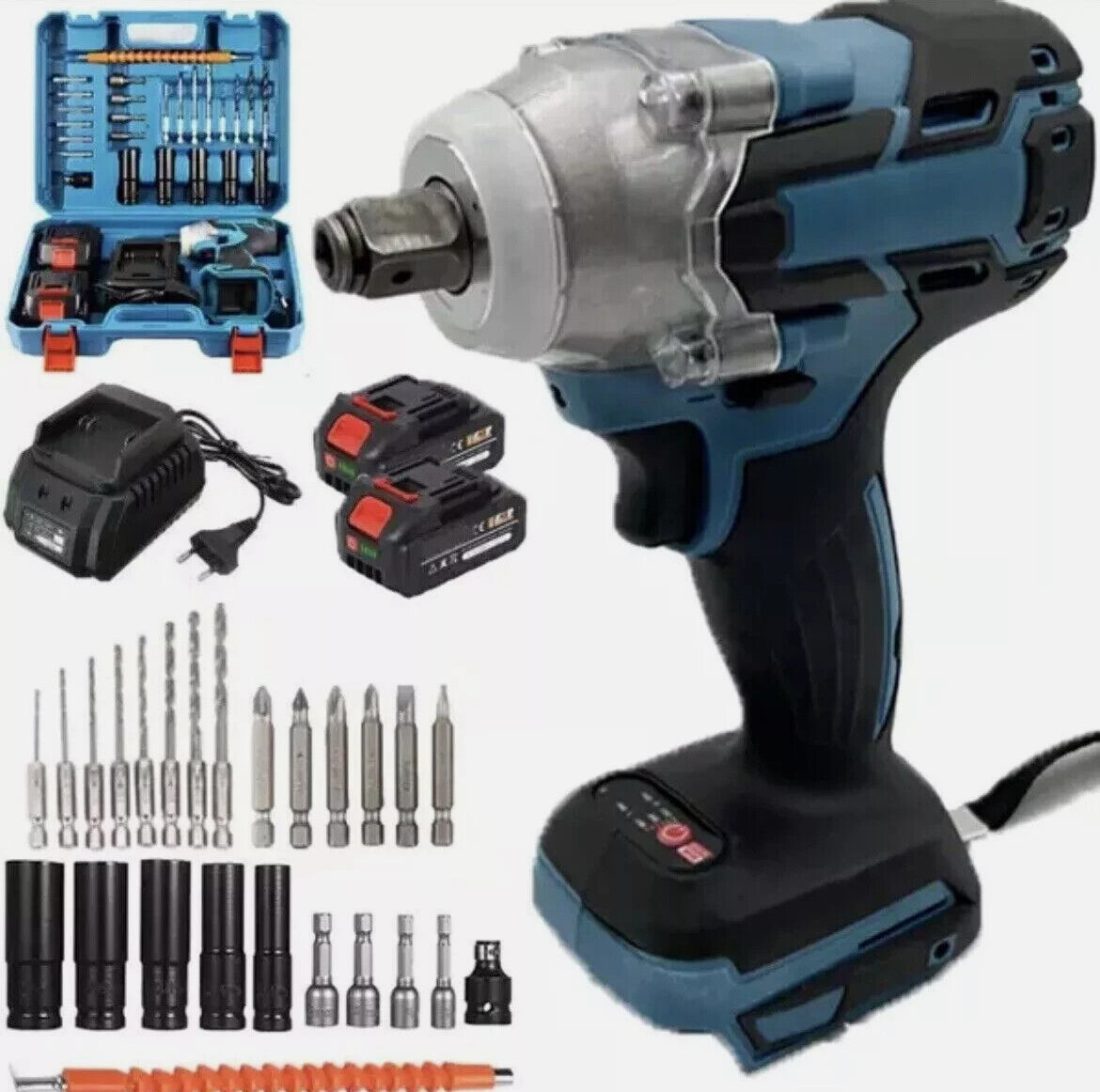 TRAPANO AVVITATORE A IMPULSI BRUSHLESS PRO 800W 400NM 2 BATTERIA 68V 24 INSERTI