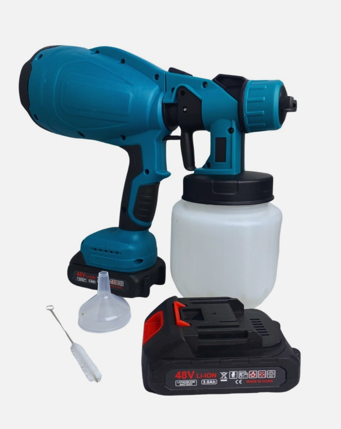 Pistola a Spruzzo Elettrica per Vernice Doppia Batteria 48V Serbatoio 800ML