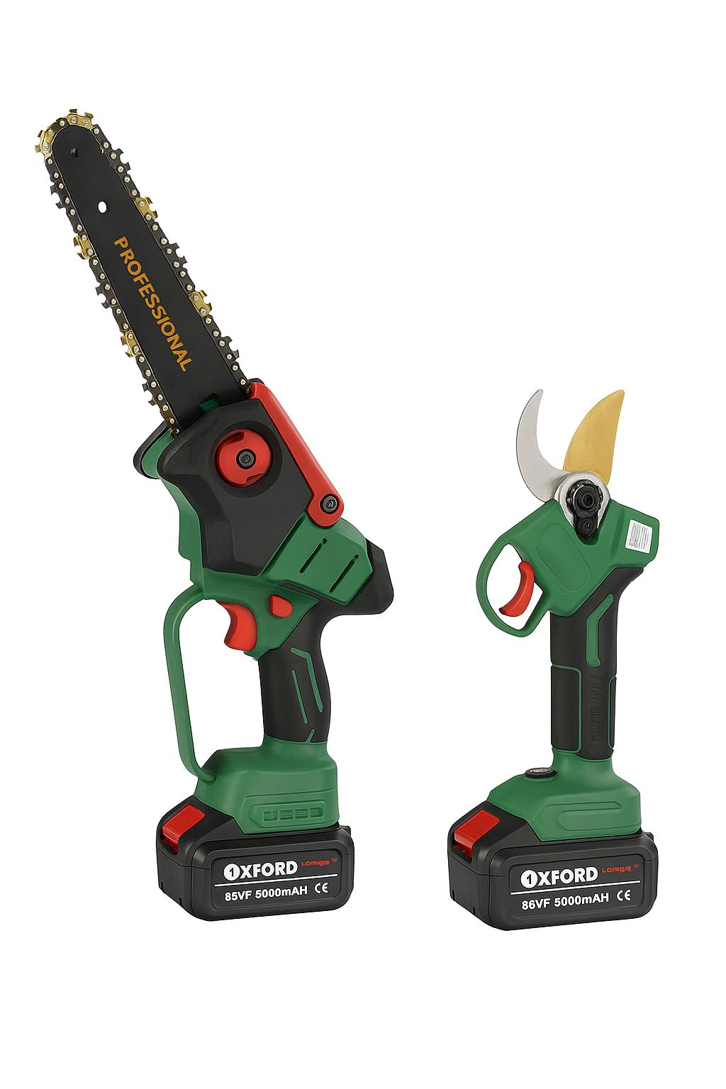 Kit Potatura Professionale 2 in 1 con Motosega 8” e Forbice Elettrica 32mm | Motore Brushless | Display Digitale | Doppia Batteria 88V 8000mAh | OLEATORE Automatico | Lama e Catena 6” in Omaggio