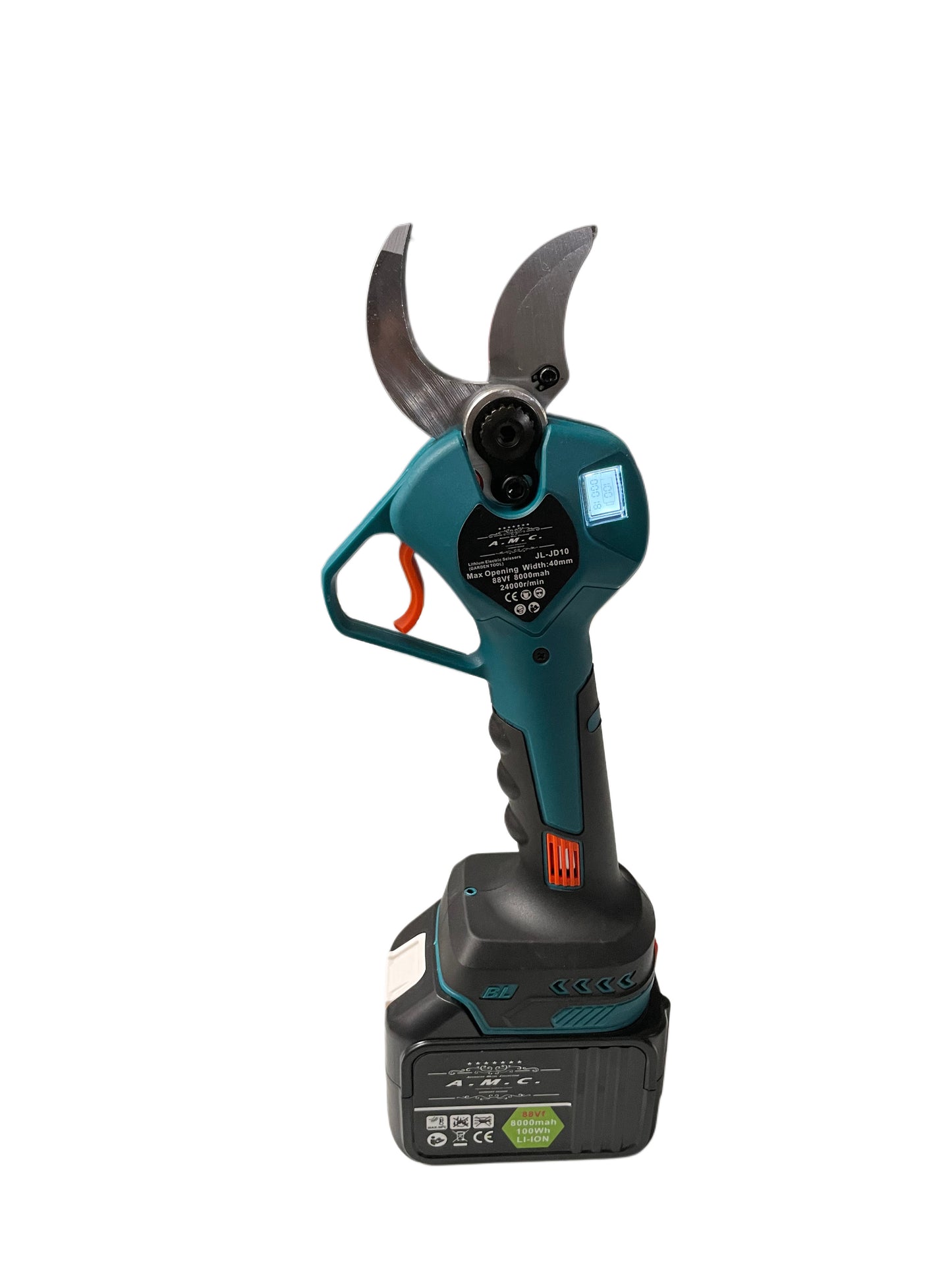 Kit Potatura Mini Motosega 8" Oleatore+ Forbice a Batteria 40mm con Display con Asta Telescopica + Catena omaggio 8”