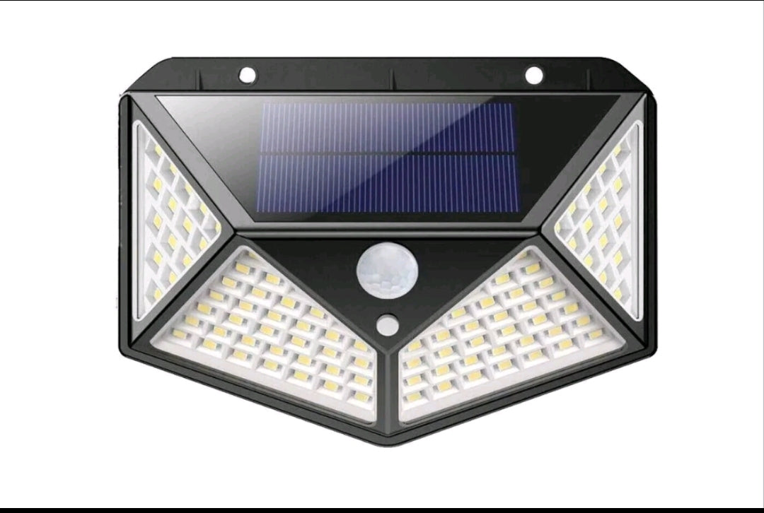 Faretto Esterno Pannello Solare 114 LED Applique Sensore Movimento Crepuscolare