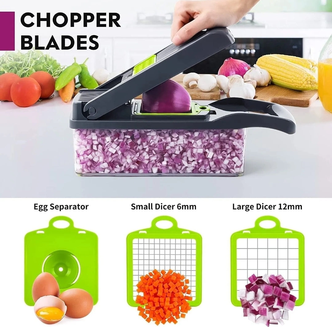 Mandolina per Verdure 9 in 1, Affetta Verdure Manuale Con 7 Lame in Inox