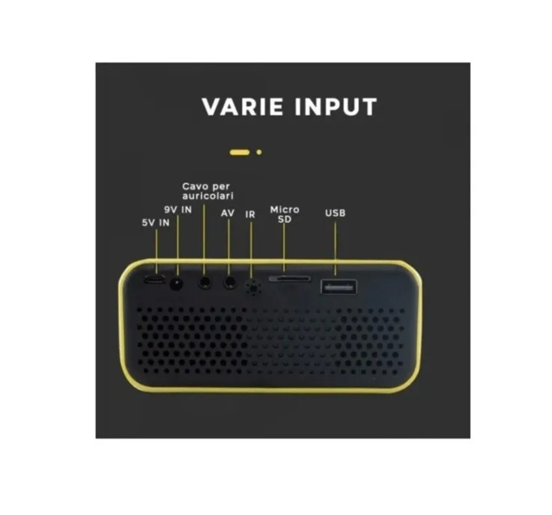 Mini Proiettore Led Ultra Hd Telecomando Videoproiettore Film Immagini Q-sf35
