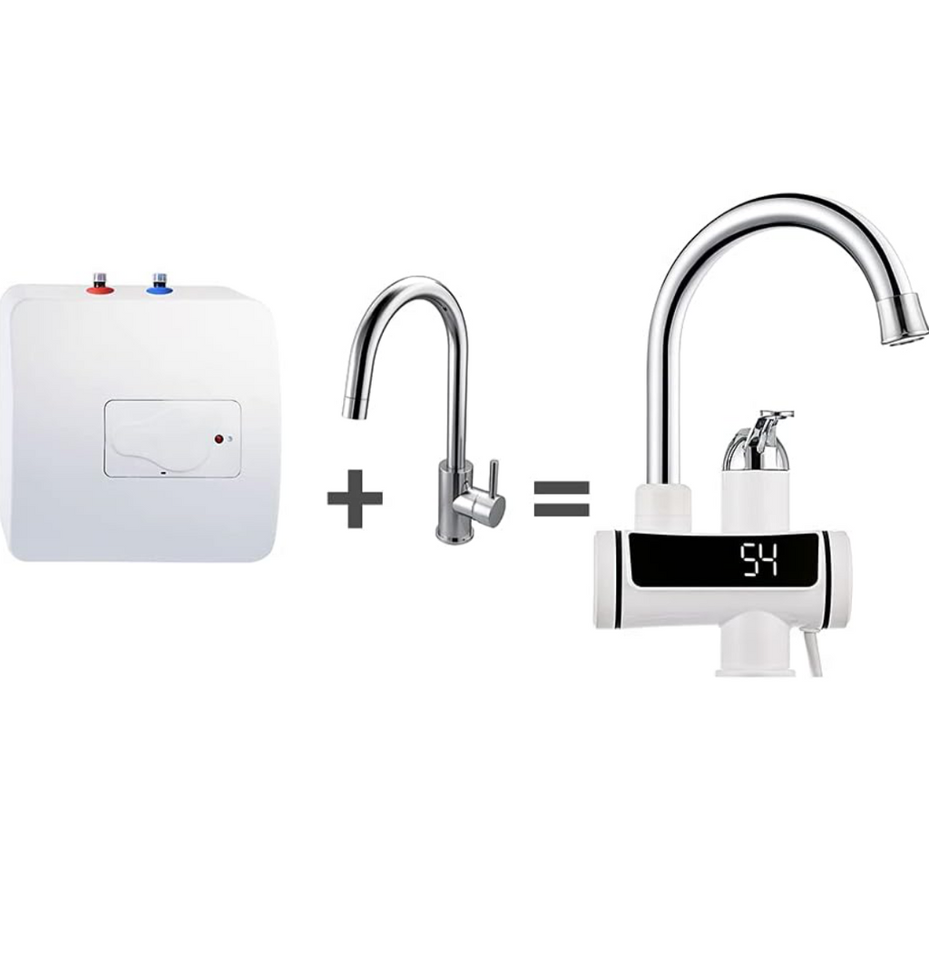 FONTANA ACQUA CALDA, RUBINETTO ELETTRICO CALDAIA 3000W RISCALDATORE MISCELATORE ACQUA CALDA