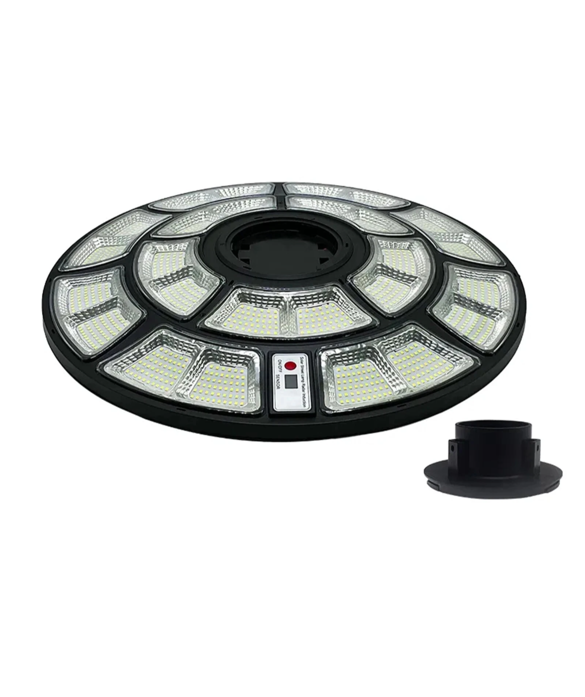 LAMPIONE SOLARE LUCE LED 2000W UFO SENSORE DI MOVIMENTO E CREPUSCOLARE IP65