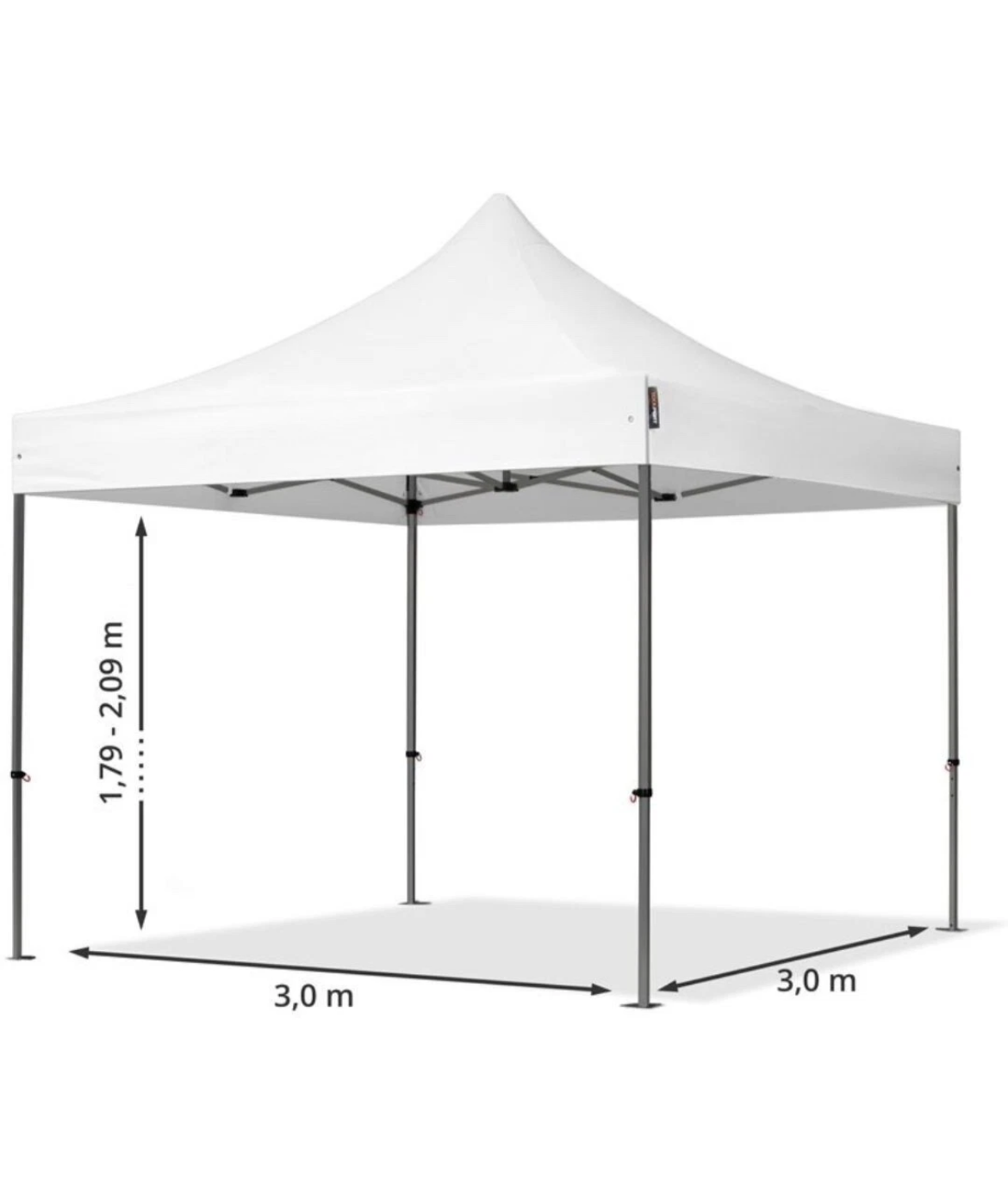 Gazebo Richiudibile 3X3 Mt in PVC Automatico in tessuto chiusura a fisarmonica