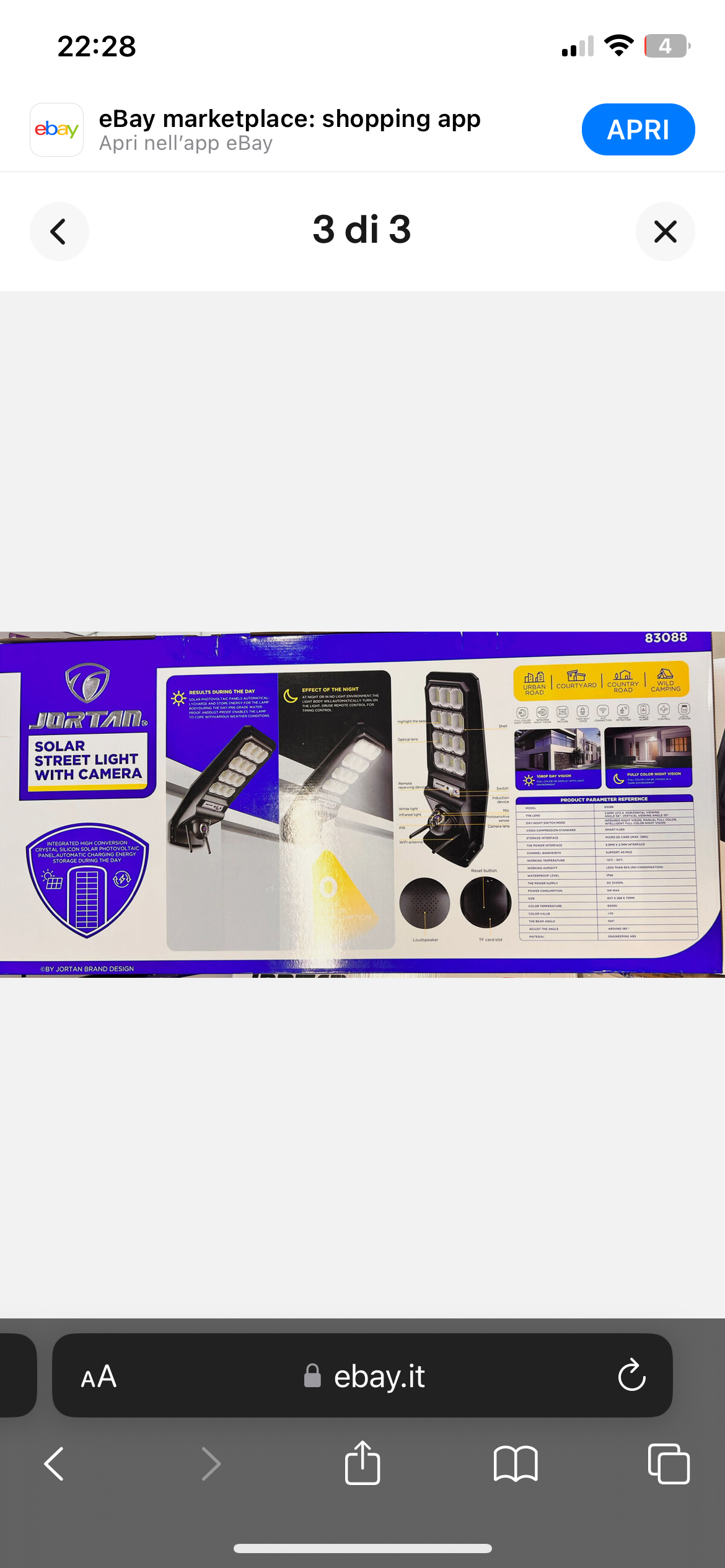 LAMPIONE STRADALE CON PANNELLO SOLARE 800w FARO LED CON TELECAMERA PTZ ICSEE