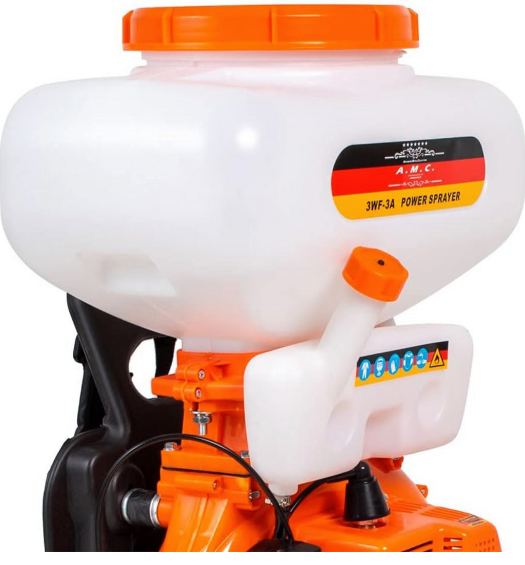 AMC Atomizzatore tripla funzione polverizzatore soffiatore motore a scoppio 43cc a spalla serbatoio 20L pompa per irrorazione di liquidi per disinfestazioni, sanificazioni e trattamenti alle piante