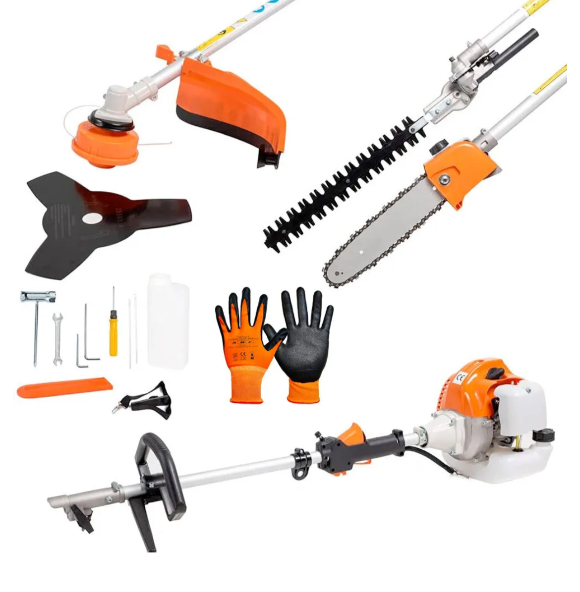 Decespugliatore a scoppio 4 in 1 tagliasiepi troncarami e motosega 52cc 2 tempi