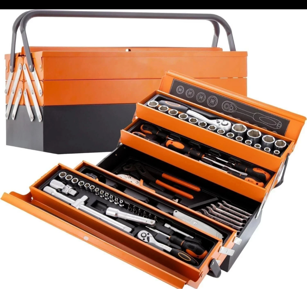 Cassetta Attrezzi Completa con 85 Pezzi in Metallo Cassetta Porta Utensili