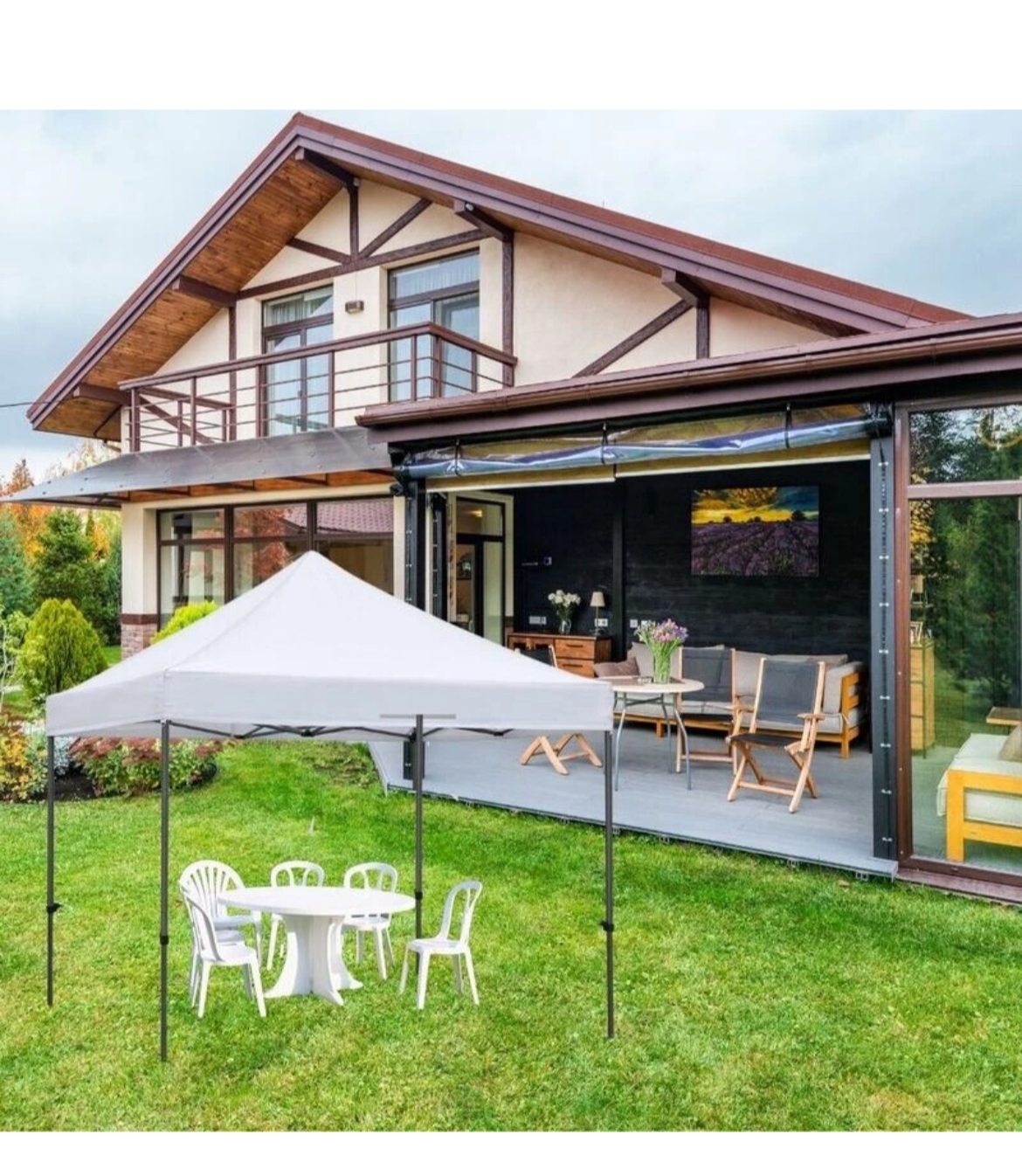 Gazebo Richiudibile 3X3 Mt in PVC Automatico in tessuto chiusura a fisarmonica