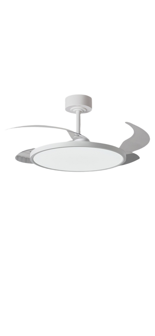 Ventilatore Da Soffitto Plafoniera Lampadario Luce LED 4 Pale a Scomparsa