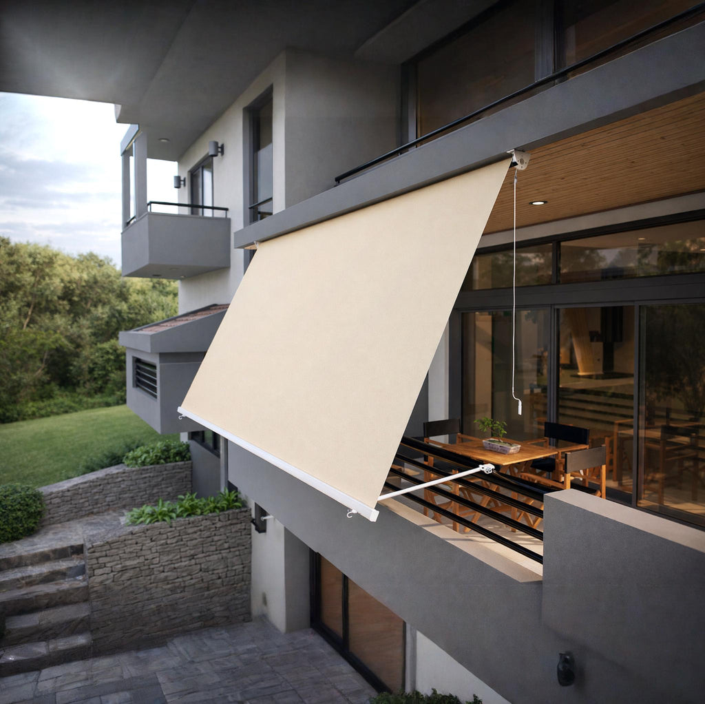 Tenda da sole balcone con bracci Regolabili Impermeabile protezione sole vento pioggia facile montaggio Sole Vento Pioggia Montaggio Facile