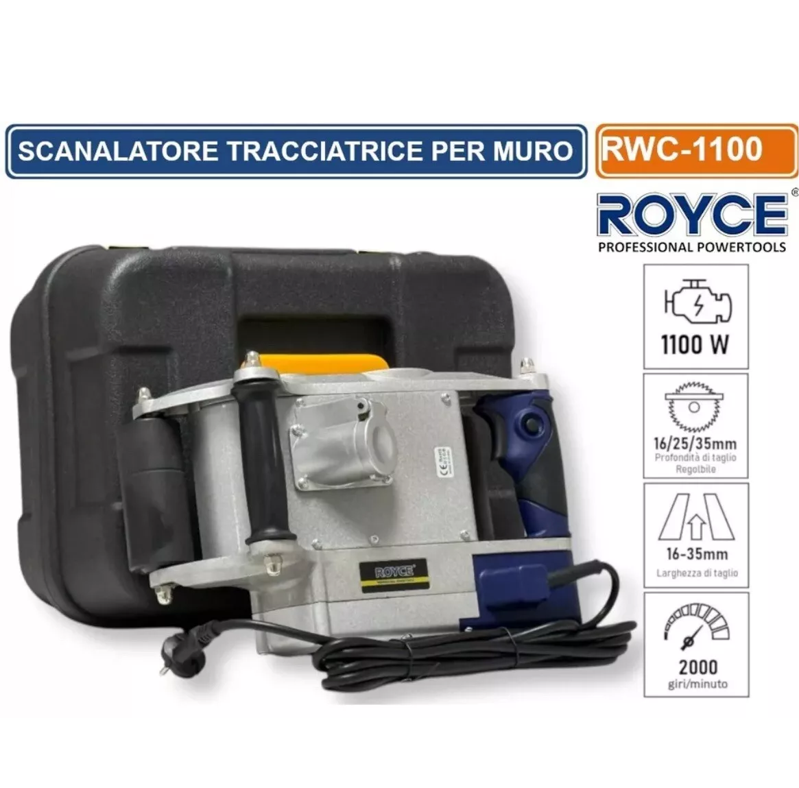 Scanalatrice/Scanalatore/Tracciatrice per muri a fresa 25mm 1100W professionale