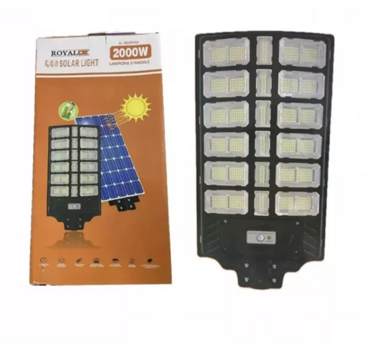 LAMPIONE STRADALE SOLARE FARO LED 2000W CON TELECOMANDO IMPERMEABILE