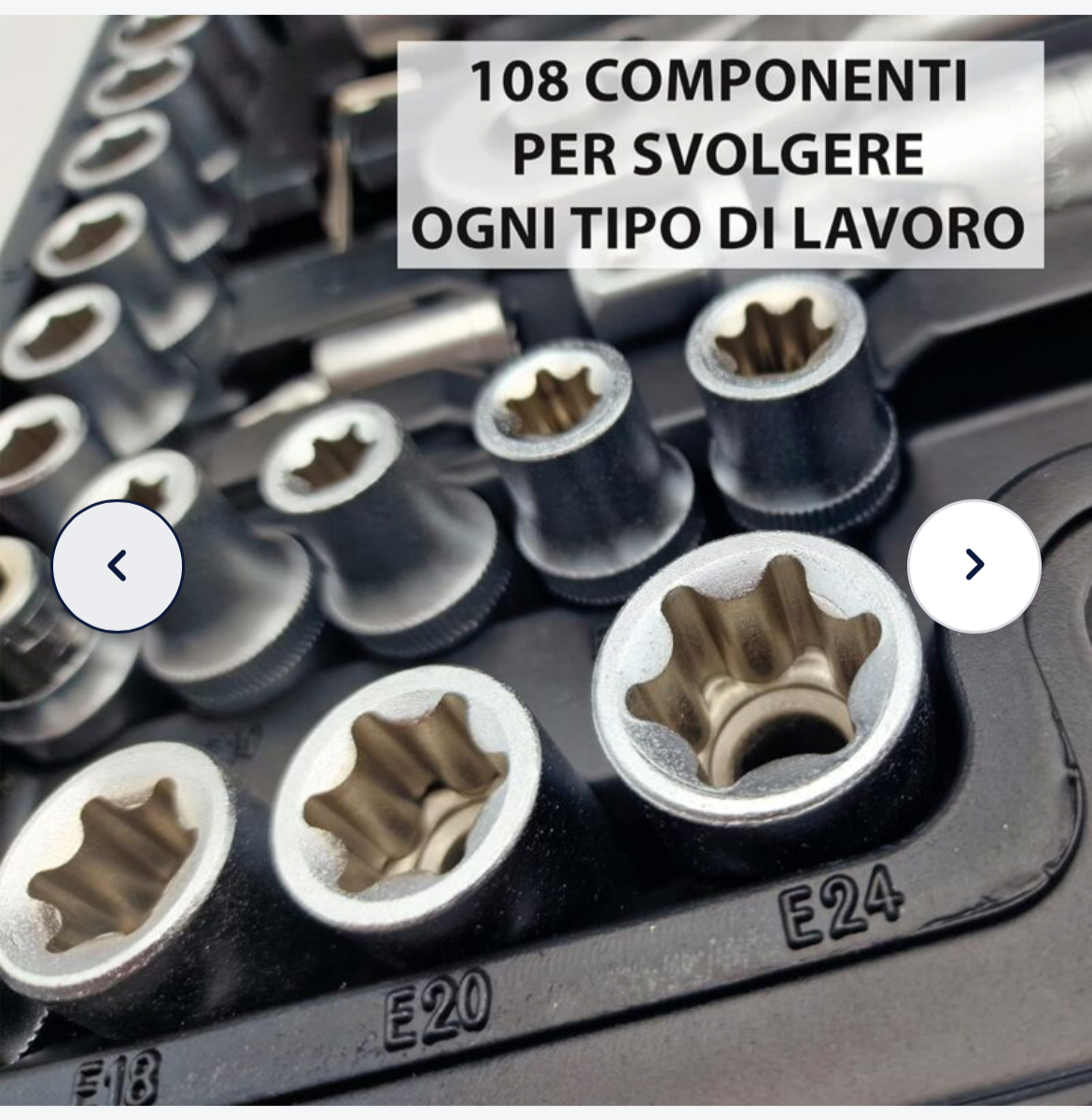 Valigetta Porta Attrezzi a Bussola Esagonali Professionale 112Pezzi con Cricchetto Reversibile, Chiavi e Inserti, Acciaio al Cromo Vanadio, Adattatori e Prolunghe, Kit Completo