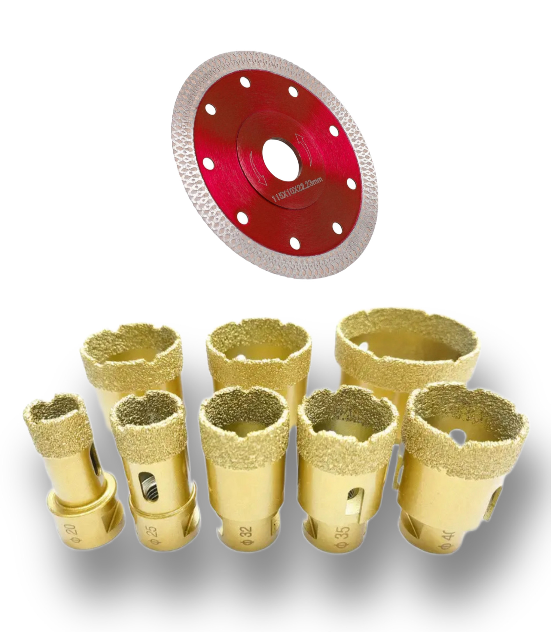 SET SEGHE A TAZZA DIAMANTATE 8pcs PER TRAPANO E FLEX Perforazione A Secco/Umido Punta Diamantata Perforazione Punte Per Foro Sega Corona Per Marmo Piastrelle Di Ceramica Vetro