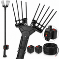 Abbacchiatore Elettrico per Olive 2 in 1 600W con 2 Batterie, Cavo 15 Metri, Asta Telescopica in Fibra di Carbonio 2,30-3 m, 4 Velocità e Display Digitale