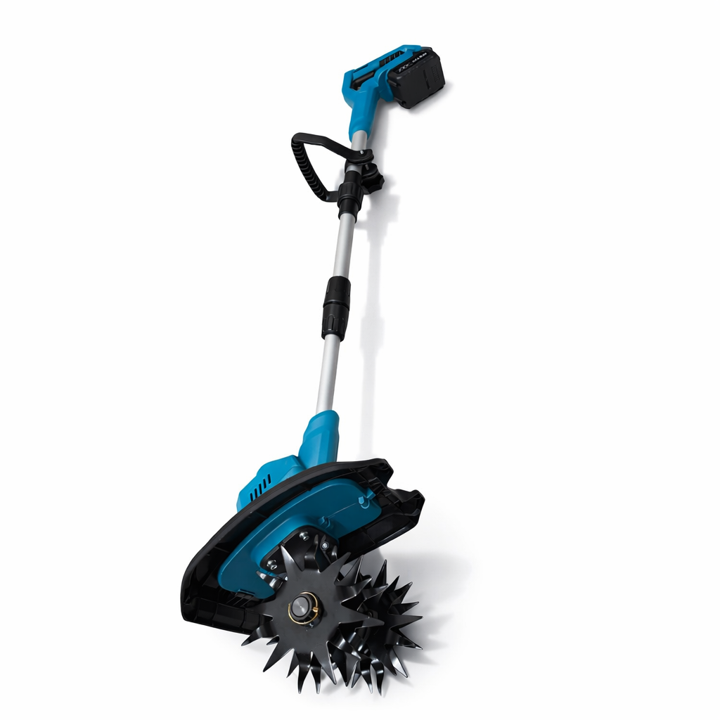 Motozappa Elettrica a Batteria Cordless con 2 Batterie + Caricatore – Per Orto e Giardinaggio