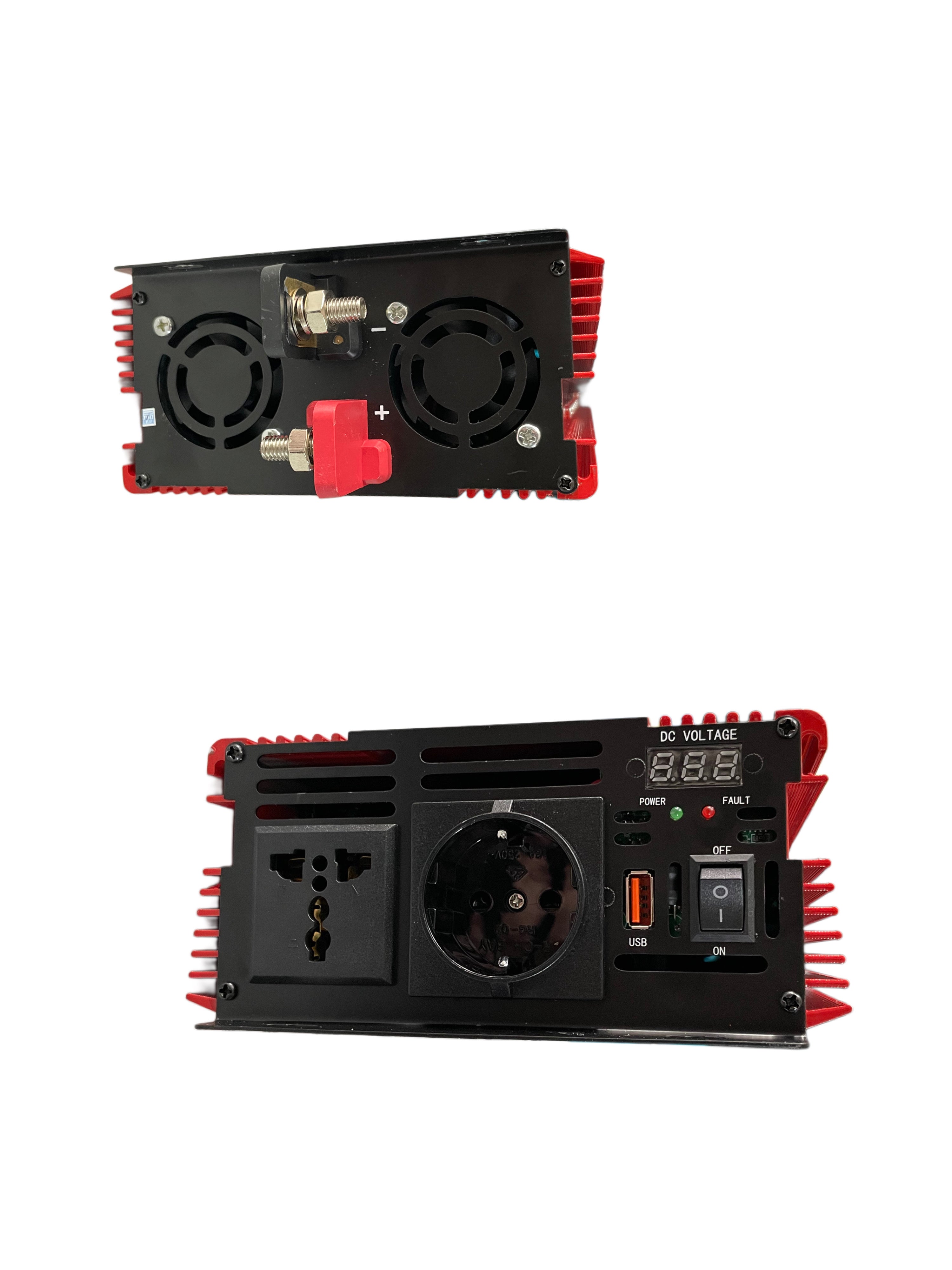 Inverter di Potenza Silenzioso da 4000w e 6000w, 6 Protezioni, Alta Efficienza di Conversione con 2 Ventole di Raffreddamento (12/220V)