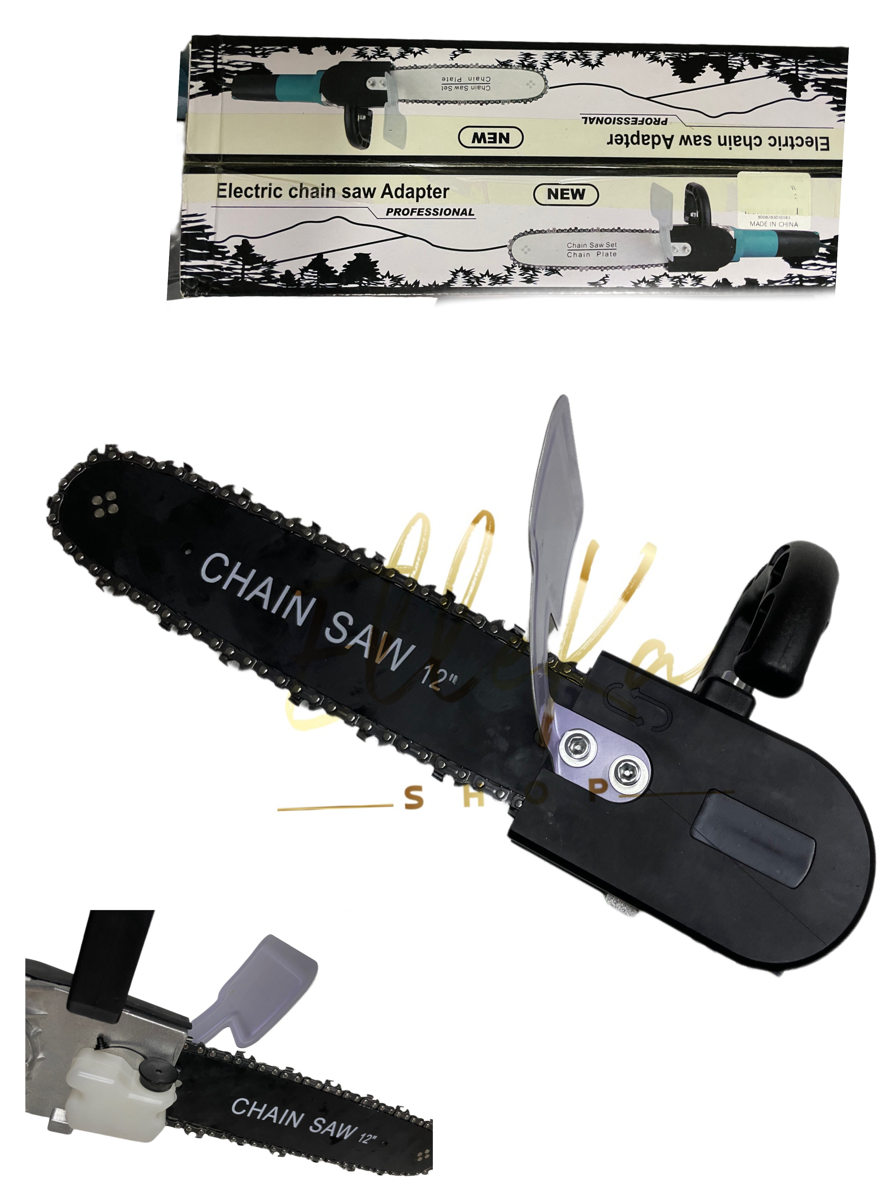 Kit Adattatore Smerigliatrice 12" Per Flex Barra Sega Catena Motosega Elettrico