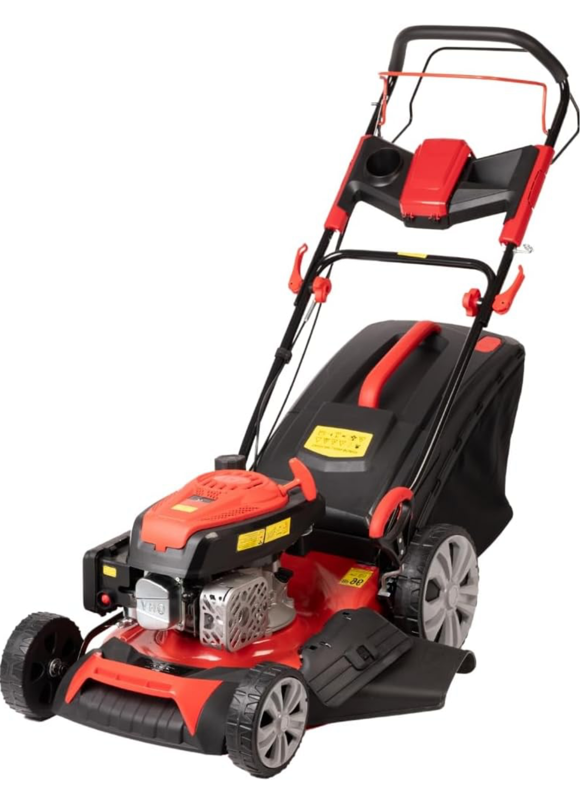 A.M.C. Tagliaerba a scoppio semovente 4in1-4 CV - Tosaerba a benzina - Motore 170cc 4 tempi con autotrazione - Larghezza di taglio 51cm - Mulching - cesto di raccolta 60L