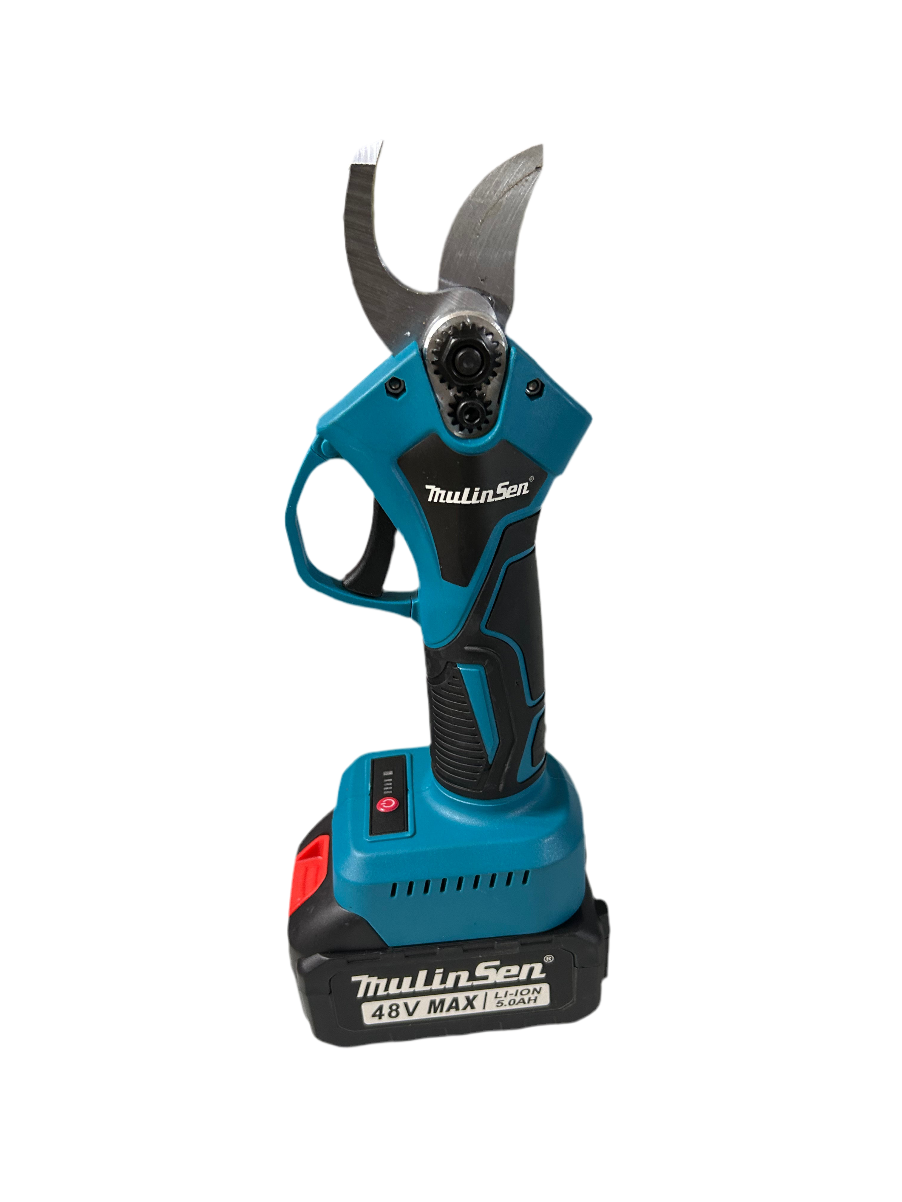 Tris per giardinaggio tagliaerba 48v+ motosega 6” con oleatore+ forbice 30mm con 4 tagli + 2 BATTERIE 48v 5ah +accessori
