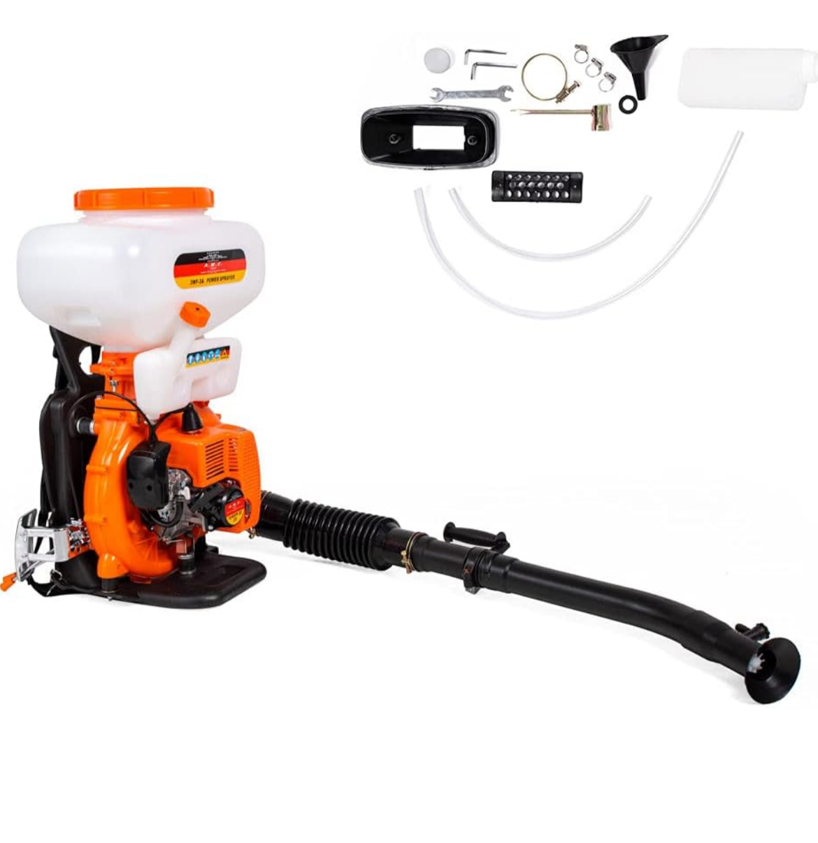 AMC Atomizzatore tripla funzione polverizzatore soffiatore motore a scoppio 43cc a spalla serbatoio 20L pompa per irrorazione di liquidi per disinfestazioni, sanificazioni e trattamenti alle piante