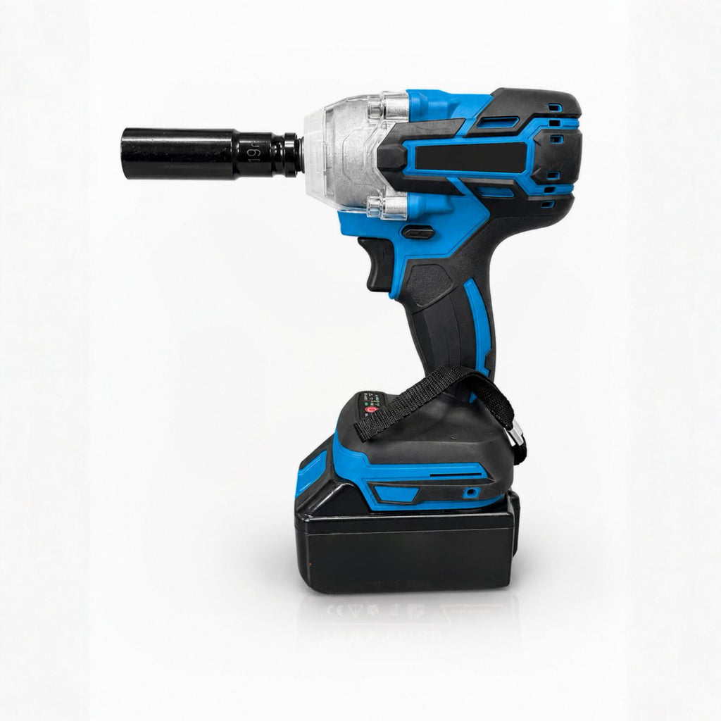 Avvitatore ad Impulsi a Batteria con Set Accessori Completo – Alta Coppia per Ruote Auto, Bulloni, Officina e Fai da Te – Con Valigetta