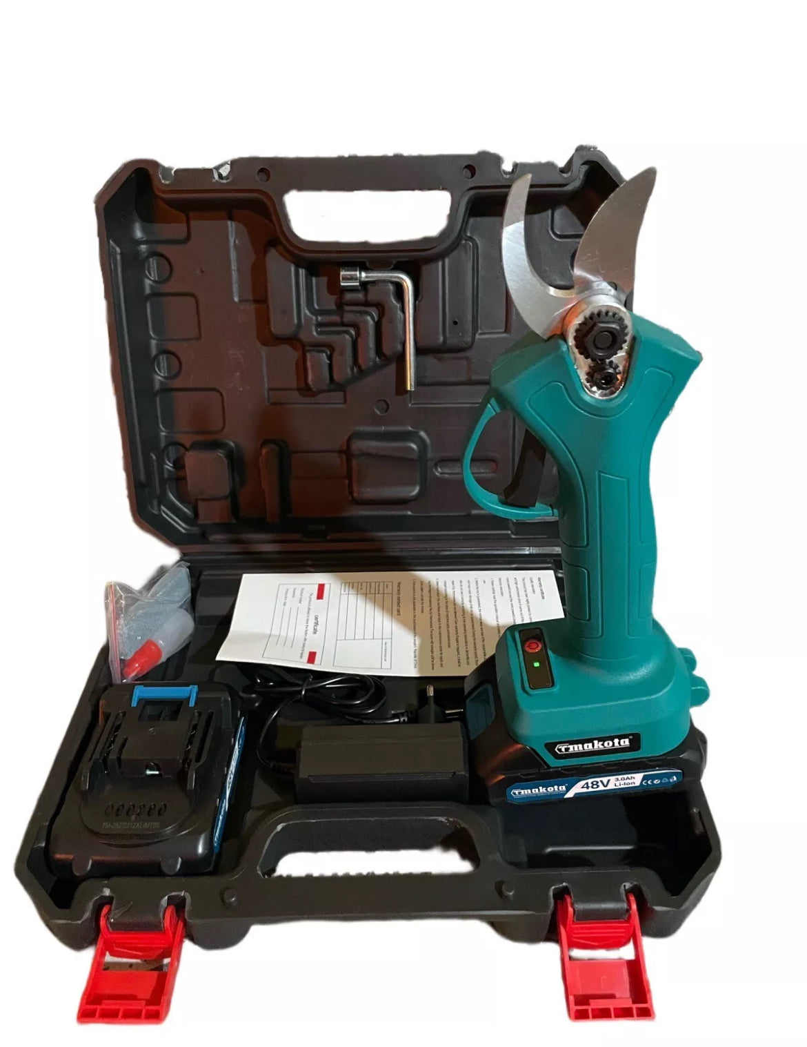 Forbice Cesoia Makota a batteria da potatura 48V 3.0AH taglio 30mm 2 batterie