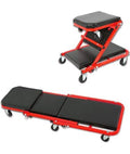 Carrello/Carrellino/Lettino sottoauto/sotto auto 2 in 1 con funzione sgabello per meccanico/officina con materassino e poggia testa