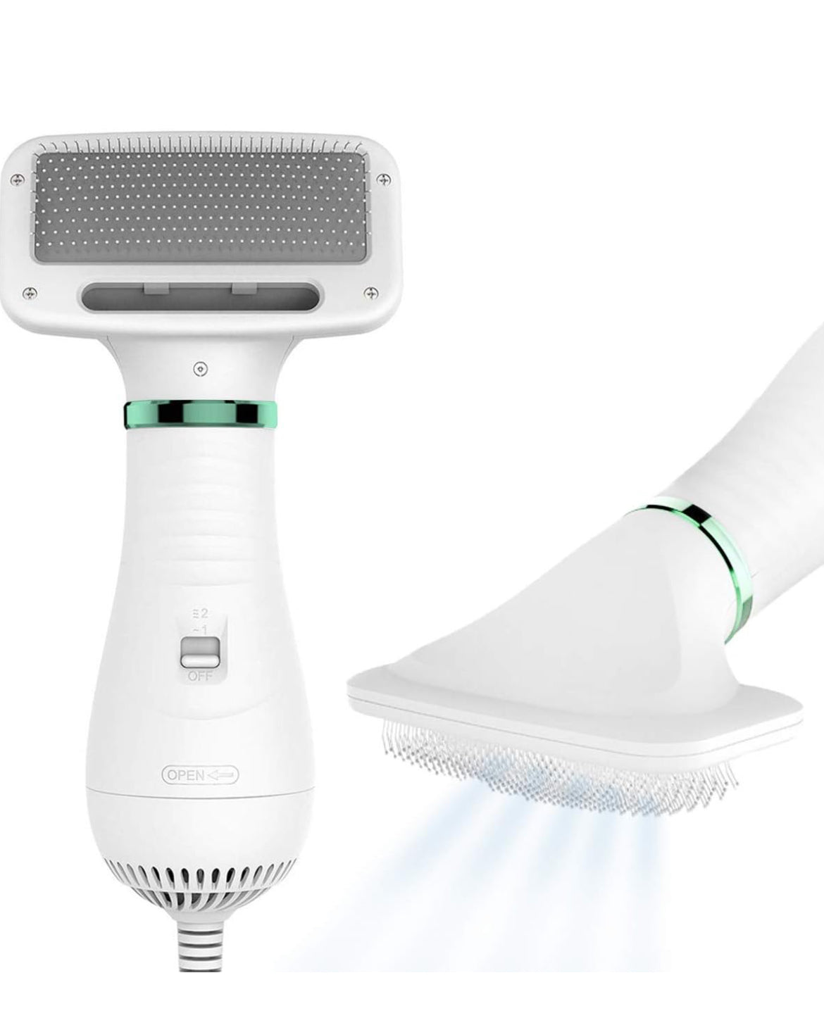 SPAZZOLA 2 in 1 con asciugatura | asciugacapelli per cani e gatti di piccola e media taglia | 300 W Blower, portatile, relativamente silenzioso, temperatura