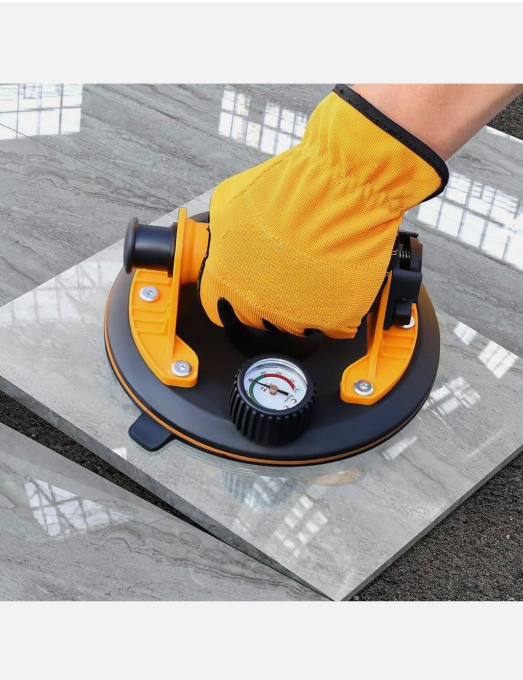 Ventosa Sollevatore con Manometro Carico Max 160kg per Piastrelle Vetro Marmo