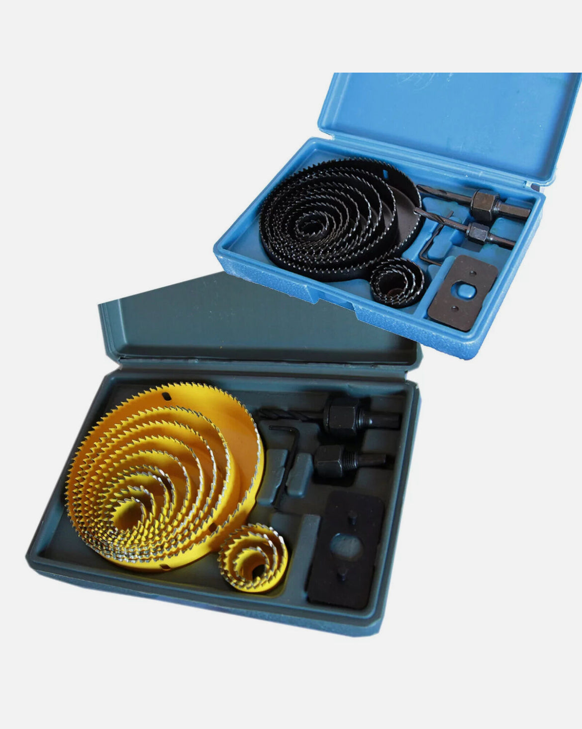 Kit 16 Pezzi Frese Legno Frese a Tazza Per Trapano Supporto 2 Attacchi 12 Frese