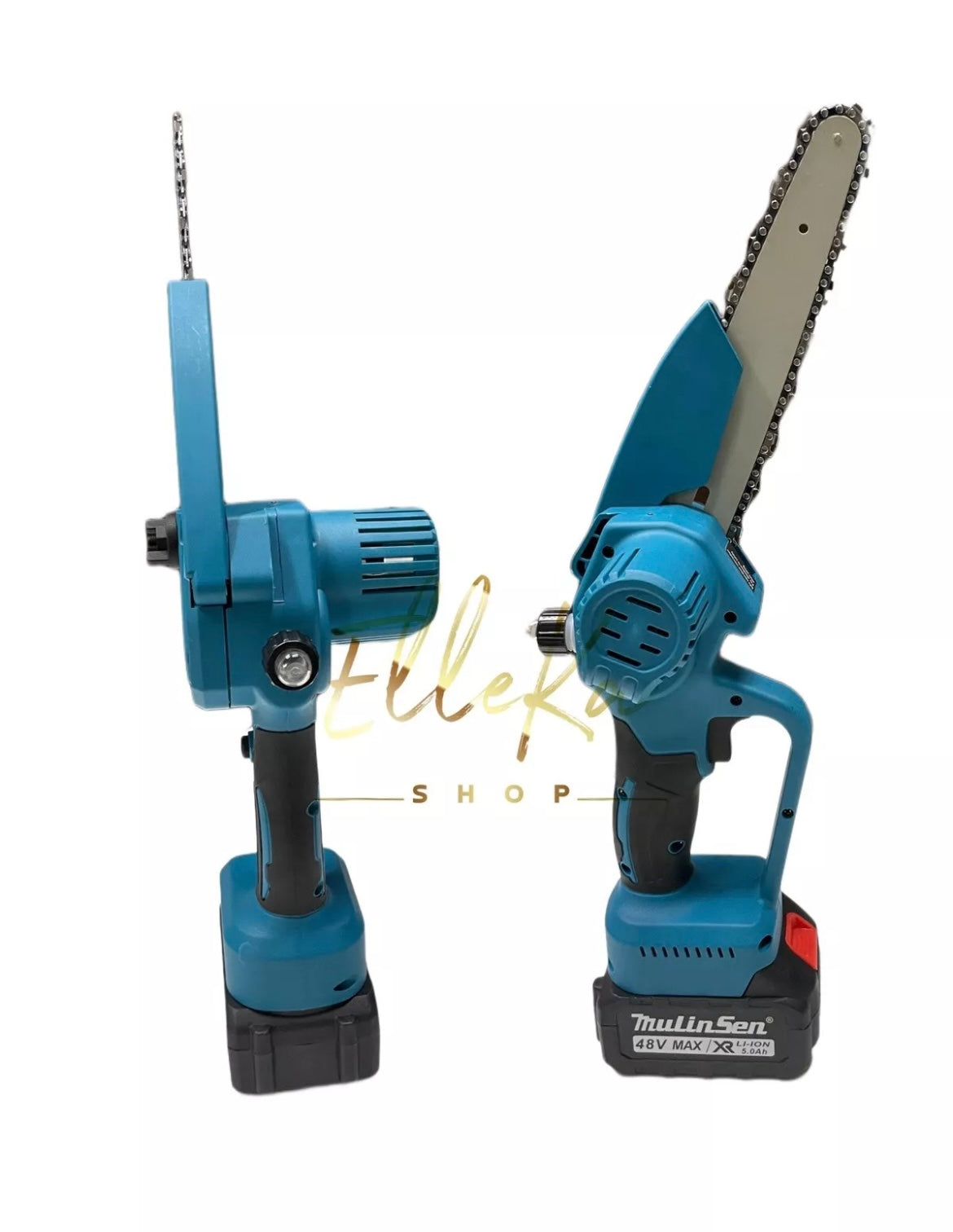 MOTOSEGA MINI 8 POLLICI E 6 POLLICI 2 BATTERIE 48v 5.0ah OLIATORE TAGLIARAMI