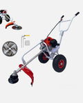 Decespugliatore a Scoppio 52cc 2HP 2 Tempi con Ruote a Carrozzella Carrellato