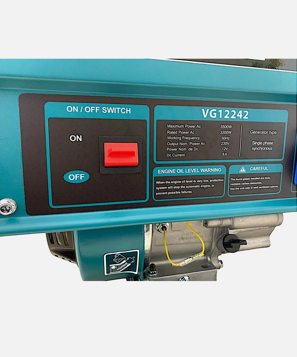 Gruppo Elettrogeno Generatore di Corrente 3200-3500W 7HP 4 Tempi Benzina