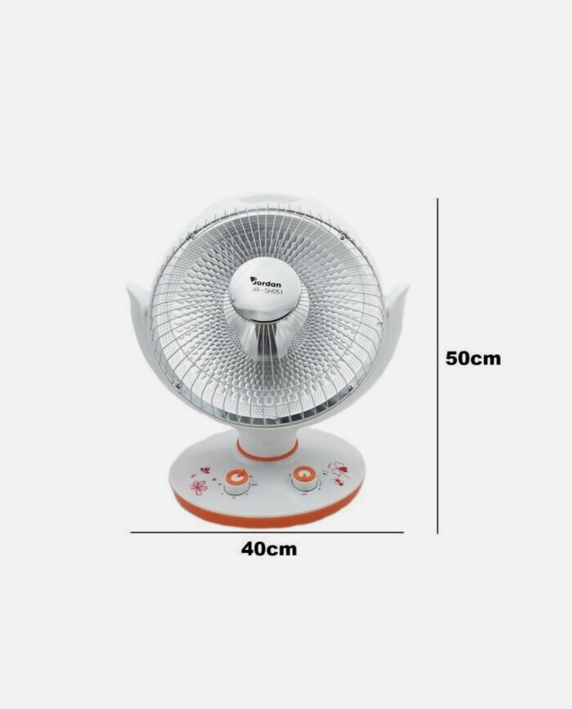 Stufa elettrica in fibra di carbonio Parabola 45 cm oscillante 500-1000 w