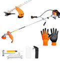 Decespugliatore a scoppio multifunzione 2 in 1 a braccia con motore 2 tempi da 52cc manico ad arco con testina e disco tre denti in acciaio tagliasiepi e bordo per fai da te o professionisti