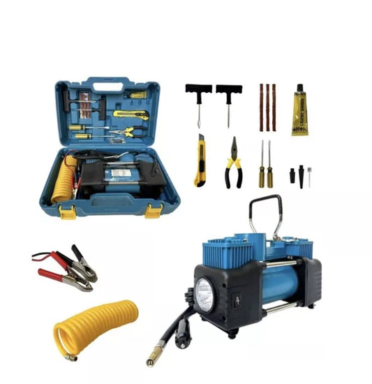 Mini Compressore Aria 12V 2 Cilindri 150PSI per Auto Casa Furgone + Valigetta