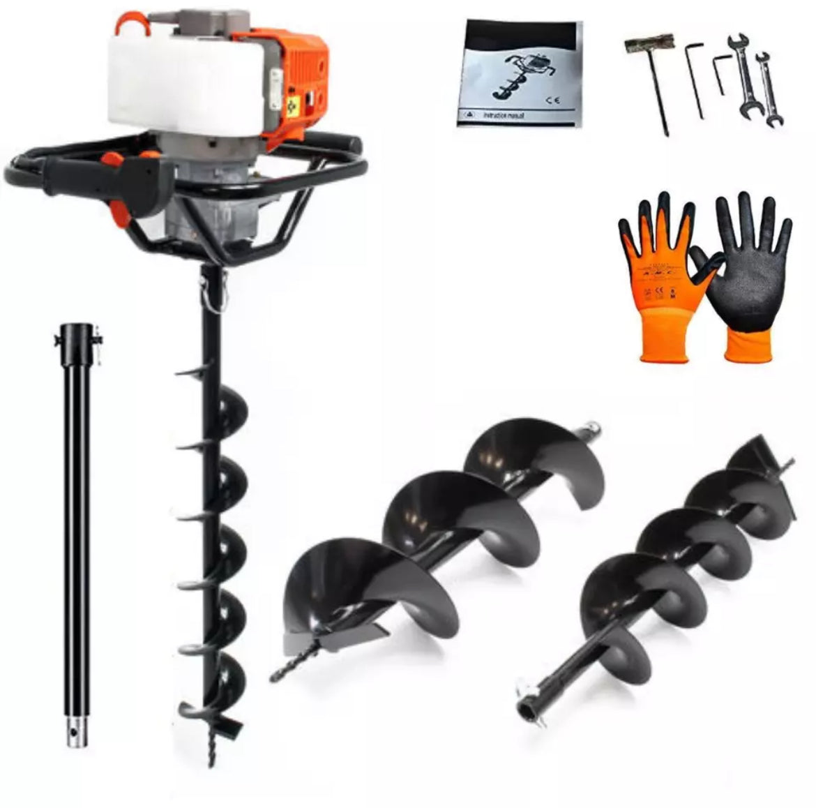 TRIVELLA MOTOTRIVELLA A SCOPPIO 52CC 2 TEMPI 3 PUNTE DA 100 150 200MM