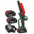 Mini Motosega a Batteria 8” con Display, Oliatore Automatico, 2 Batterie e Caricatore