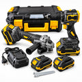 Kit Trapano Avvitatore e Smerigliatrice a Batteria Brushless con 2 Batterie, Caricatore e Valigetta