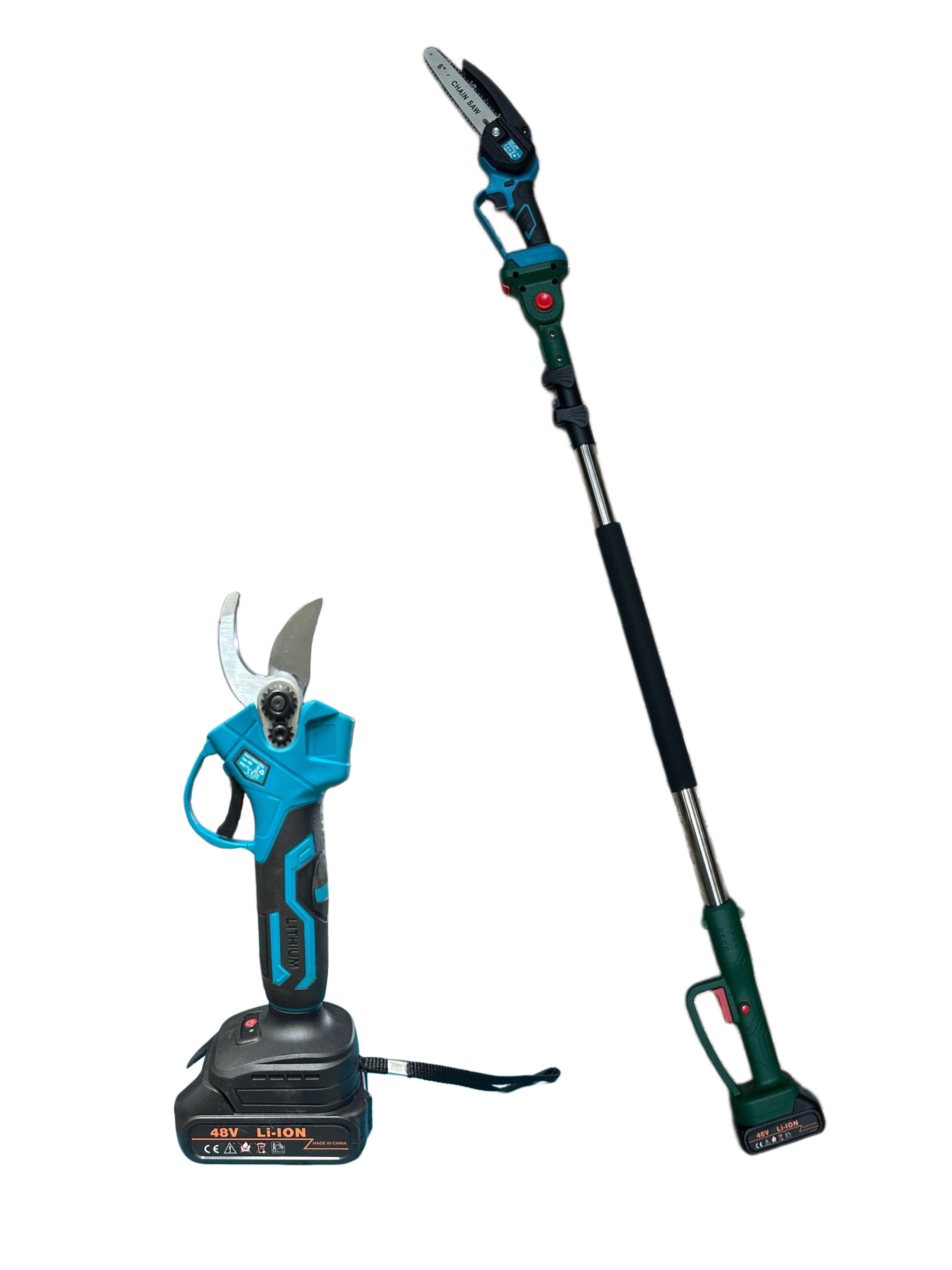 KIT POTATURA MOTOSEGA 6" E FORBICE CESOIA 2 BATTERIE 48V E ASTA TELESCOPICA 2,5M - Foto 9