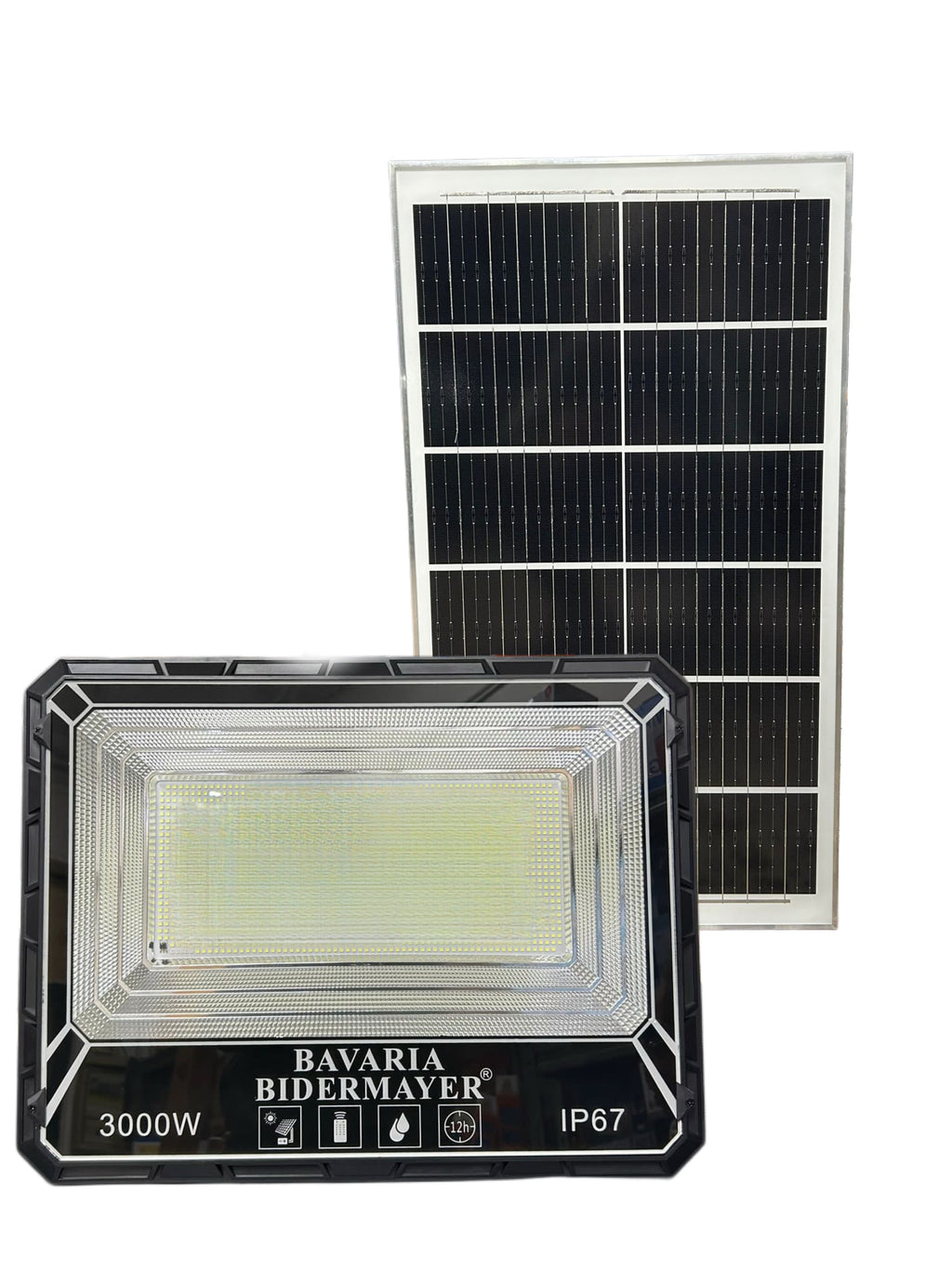 Faro LED Solare 3000W con Pannello Solare e Telecomando