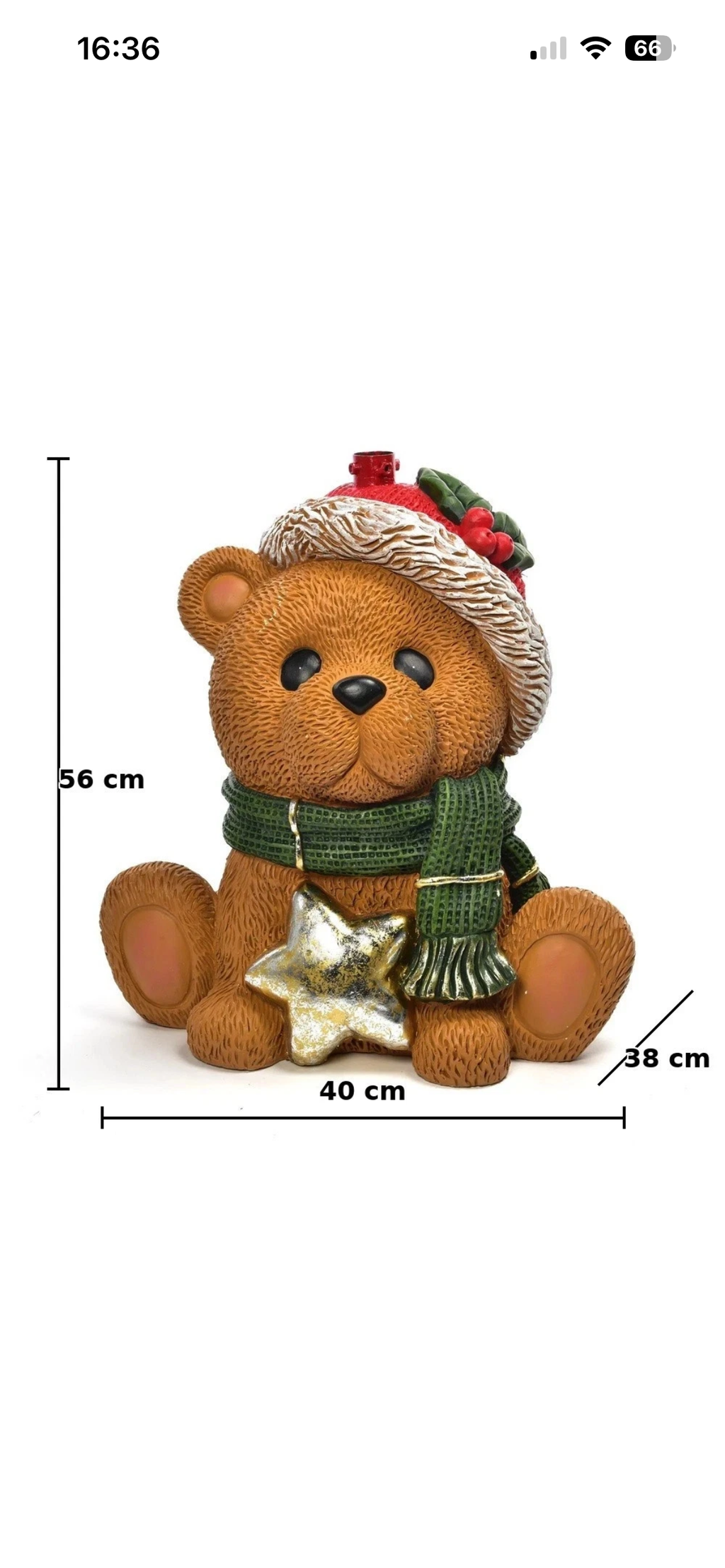 Base per Albero di Natale Orsetto Stella 56x40x38 cm Supporto Poliresina