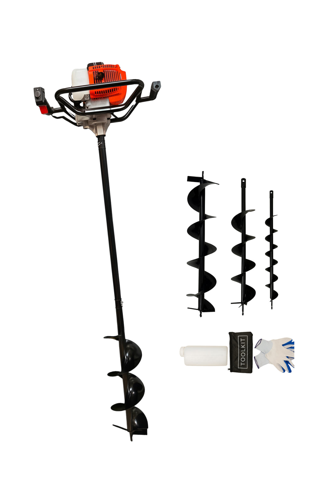 Trivella a Scoppio 52cc 2 Tempi con 3 Punte + Prolunga 80cm + Kit Accessori