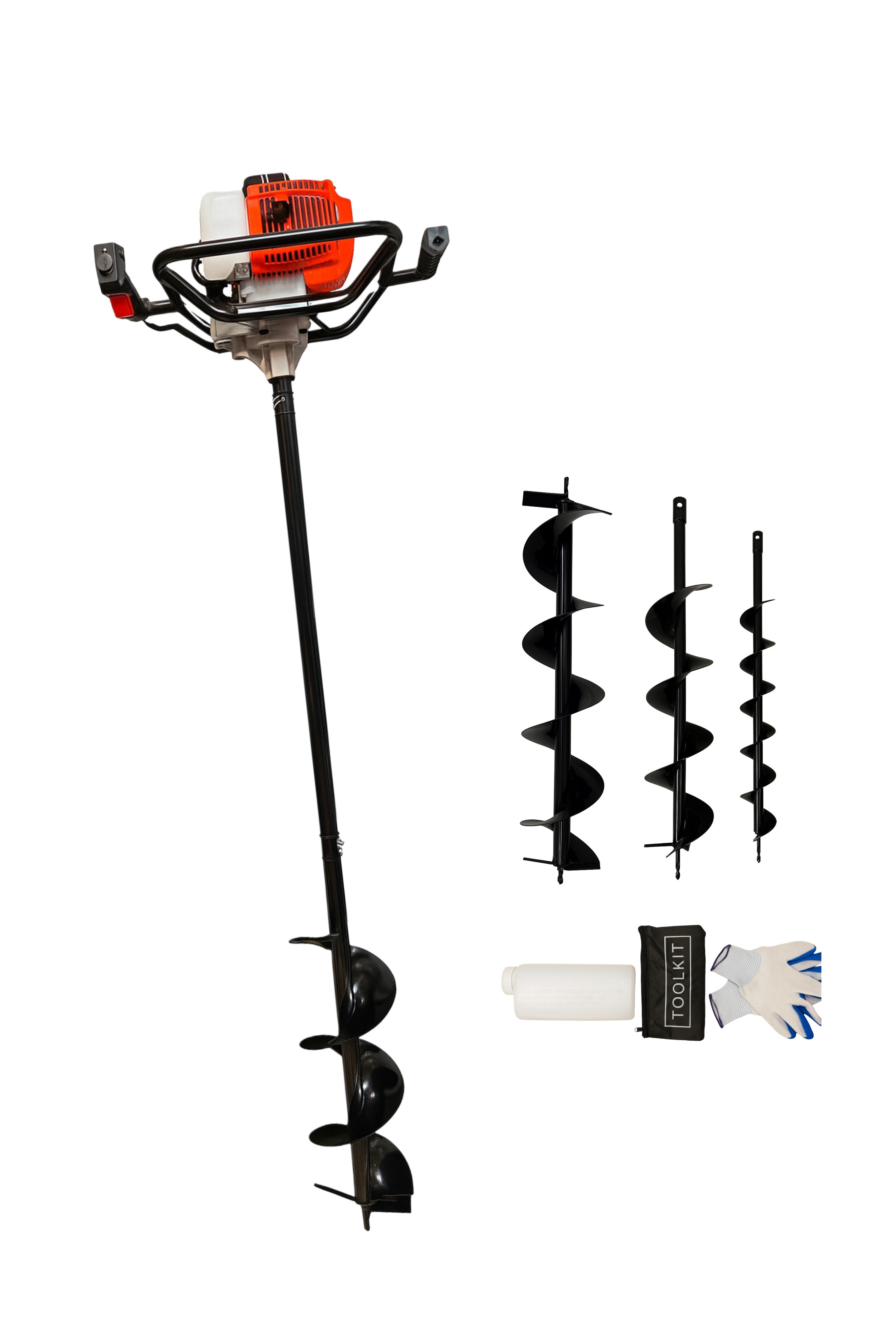 Trivella a Scoppio 52cc 2 Tempi con 3 Punte + Prolunga 80cm + Kit Accessori